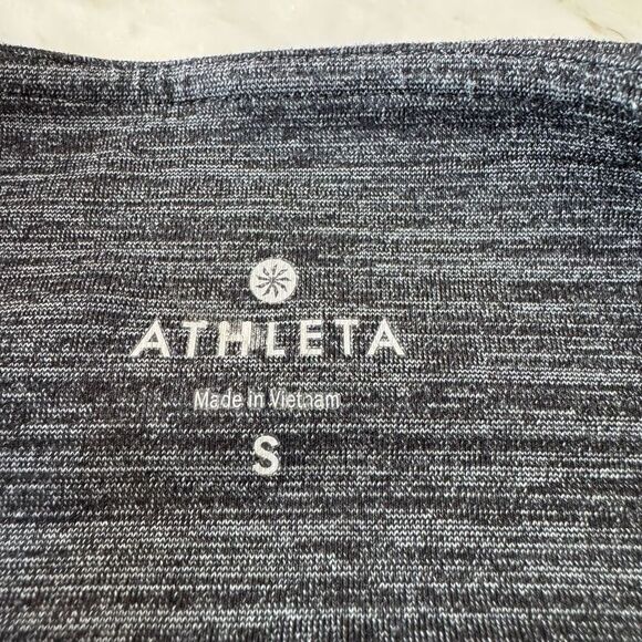 Athleta High Rise Cutout Calf Gray Space Dye Chaturanga Leggings size S - Picture 4 of 7
